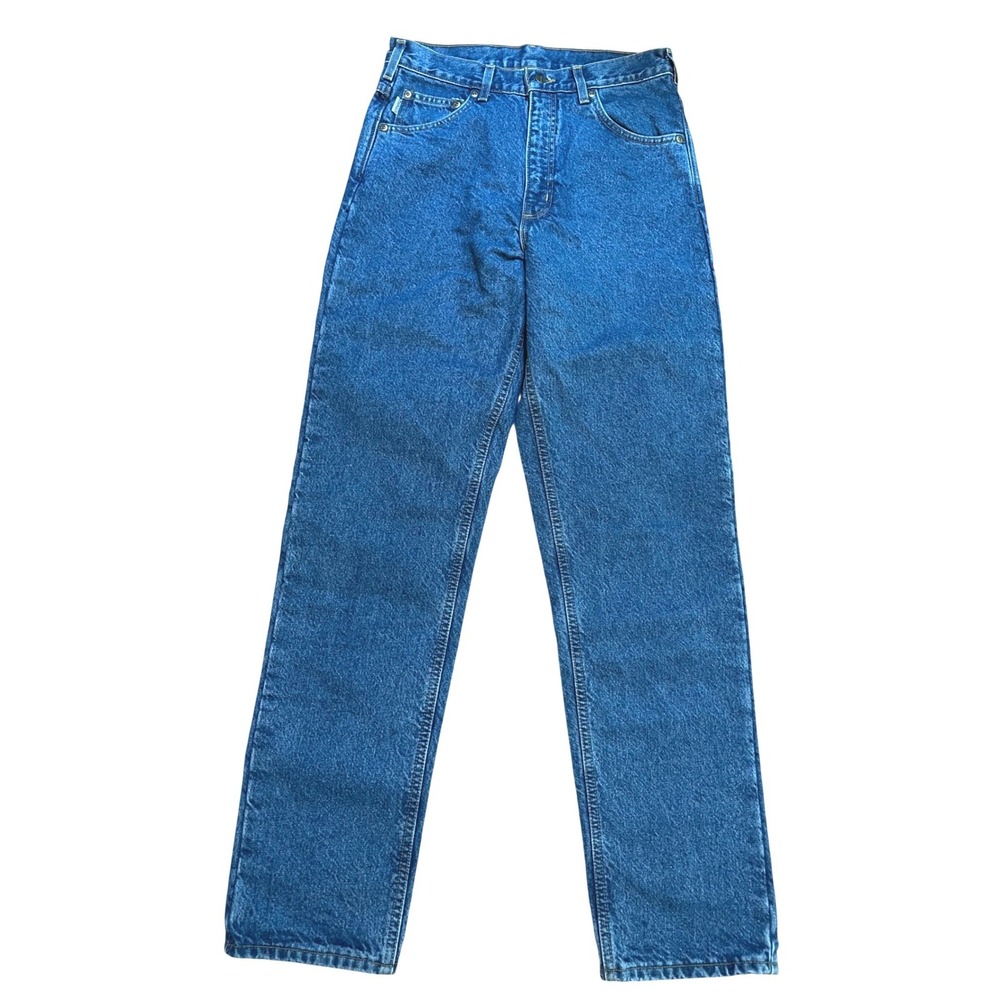 Carhartt Jeans Men 31x34 Blue Cotton Flannel Lined Straight Leg Vintage Gorpcore